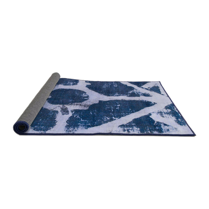 Sideview of Abstract Blue Modern Rug, abs856