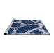Sideview of Machine Washable Abstract Lapis Blue Rug, wshabs856
