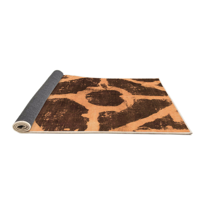 Sideview of Abstract Orange Modern Rug, abs856org