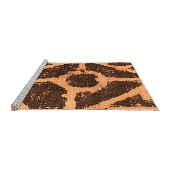 Sideview of Machine Washable Abstract Orange Modern Area Rugs, wshabs856org
