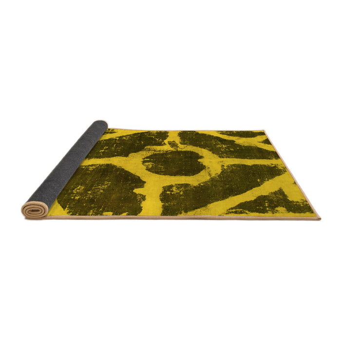 Sideview of Abstract Yellow Modern Rug, abs856yw