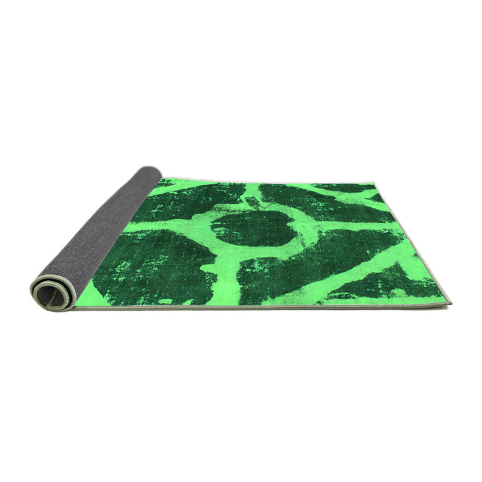 Sideview of Abstract Green Modern Rug, abs856grn
