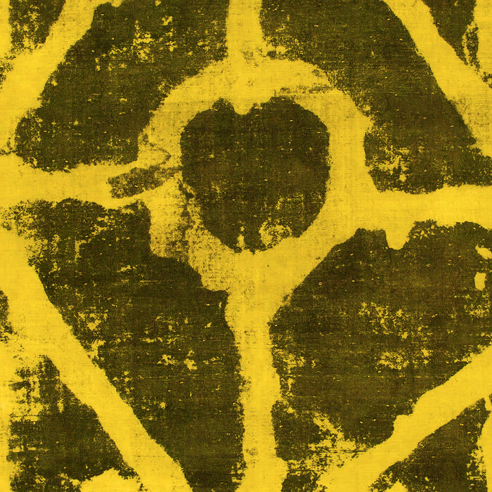 Machine Washable Abstract Yellow Modern Rug, wshabs856yw