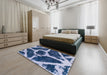 Abstract Blue Modern Rug in a Bedroom, abs856