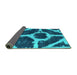 Sideview of Abstract Turquoise Modern Rug, abs856turq