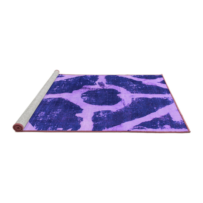 Sideview of Machine Washable Abstract Purple Modern Area Rugs, wshabs856pur