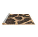 Sideview of Machine Washable Abstract Brown Modern Rug, wshabs856brn