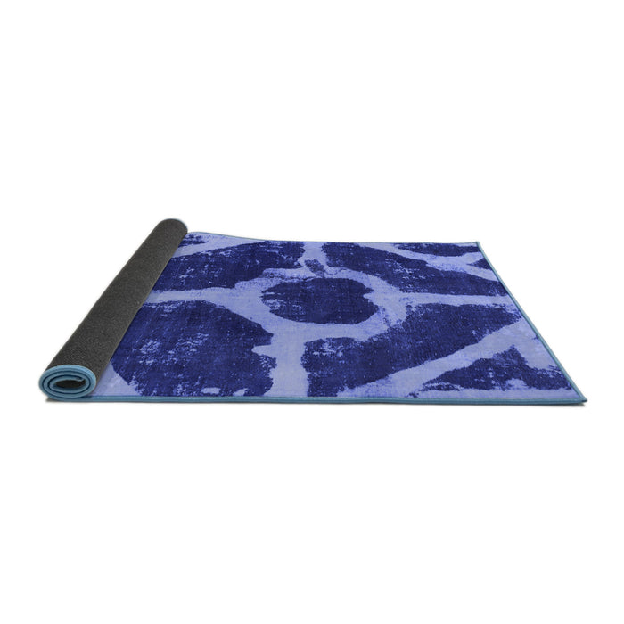 Sideview of Abstract Blue Modern Rug, abs856blu