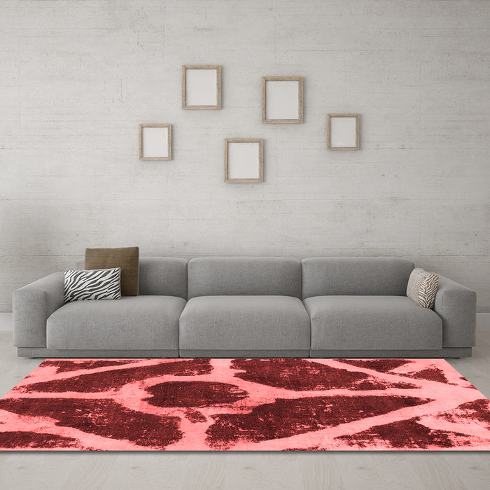 Modern Red Washable Rugs