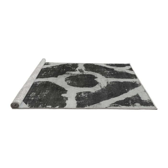 Sideview of Machine Washable Abstract Gray Modern Rug, wshabs856gry