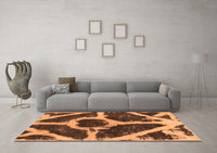 Machine Washable Abstract Orange Modern Rug, wshabs856org