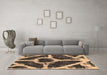 Machine Washable Abstract Brown Modern Rug in a Living Room,, wshabs856brn