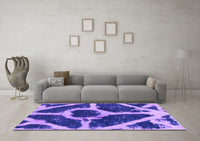 Machine Washable Abstract Purple Modern Rug, wshabs856pur