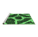 Sideview of Machine Washable Abstract Emerald Green Modern Area Rugs, wshabs856emgrn