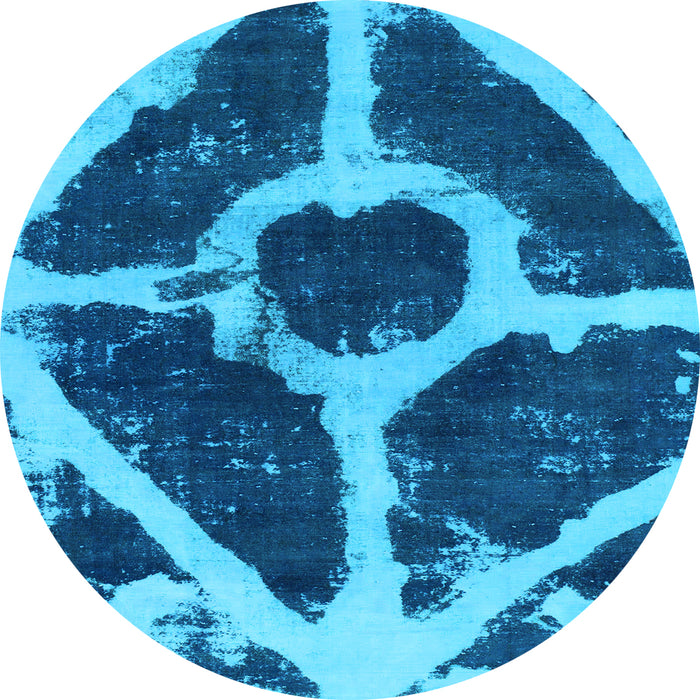 Round Machine Washable Abstract Light Blue Modern Rug, wshabs856lblu