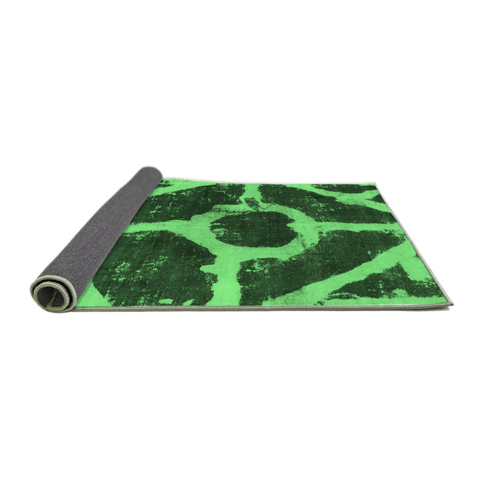 Sideview of Abstract Emerald Green Modern Rug, abs856emgrn