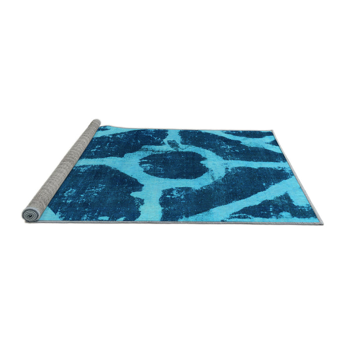 Sideview of Machine Washable Abstract Light Blue Modern Rug, wshabs856lblu