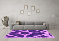 Machine Washable Abstract Pink Modern Rug, wshabs856pnk