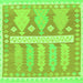 Square Southwestern Green Country Rug, abs857grn