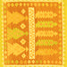 Square Southwestern Yellow Country Rug, abs857yw