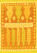 Machine Washable Southwestern Yellow Country Rug, wshabs857yw