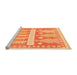Sideview of Machine Washable Southwestern Orange Country Area Rugs, wshabs857org