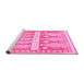Sideview of Machine Washable Southwestern Pink Country Rug, wshabs857pnk