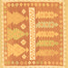 Square Machine Washable Southwestern Brown Country Rug, wshabs857brn