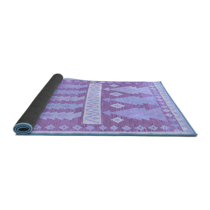Sideview of Southwestern Blue Country Rug, abs857blu