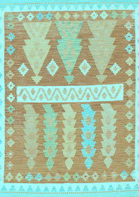 Southwestern Light Blue Country Rug, abs857lblu