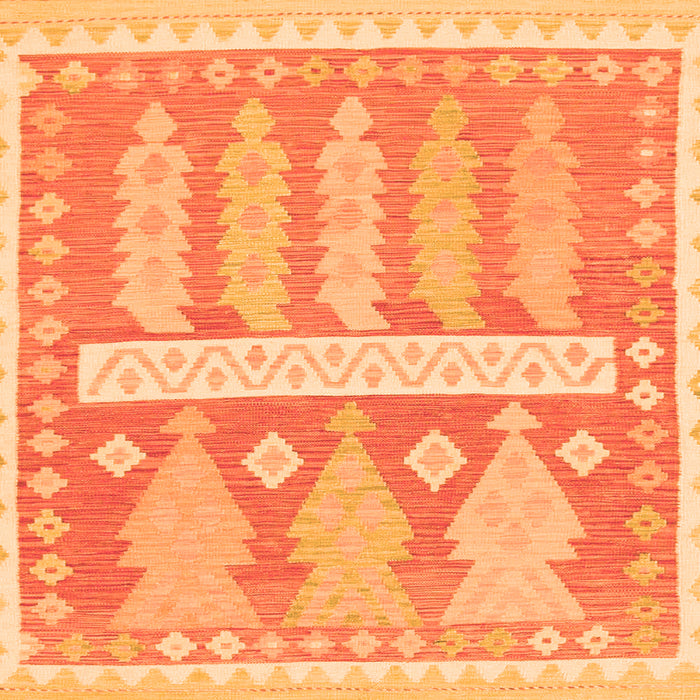 Square Machine Washable Southwestern Orange Country Area Rugs, wshabs857org