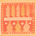 Square Machine Washable Southwestern Orange Country Area Rugs, wshabs857org