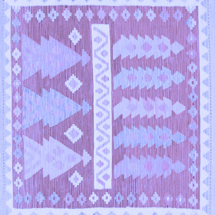 Square Southwestern Blue Country Rug, abs857blu