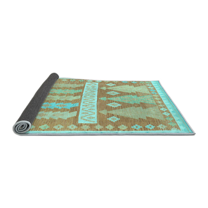 Sideview of Southwestern Light Blue Country Rug, abs857lblu