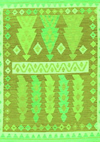 Southwestern Green Country Rug, abs857grn