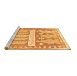 Sideview of Machine Washable Southwestern Brown Country Rug, wshabs857brn