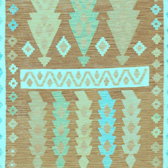 Machine Washable Southwestern Light Blue Country Rug, wshabs857lblu