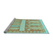 Sideview of Machine Washable Southwestern Light Blue Country Rug, wshabs857lblu