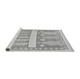 Sideview of Machine Washable Southwestern Gray Country Rug, wshabs857gry