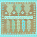 Square Southwestern Light Blue Country Rug, abs857lblu