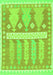 Machine Washable Southwestern Green Country Area Rugs, wshabs857grn