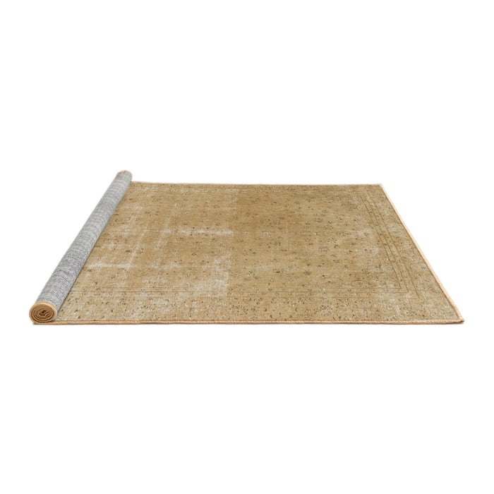 Sideview of Machine Washable Abstract Gold Rug, wshabs858