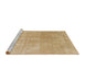 Sideview of Machine Washable Abstract Gold Rug, wshabs858