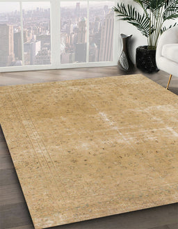 Abstract Gold Modern Rug in Family Room, abs858