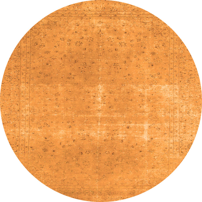 Round Abstract Orange Modern Rug, abs858org