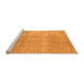 Sideview of Machine Washable Abstract Orange Modern Area Rugs, wshabs858org