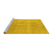 Sideview of Machine Washable Abstract Yellow Modern Rug, wshabs858yw