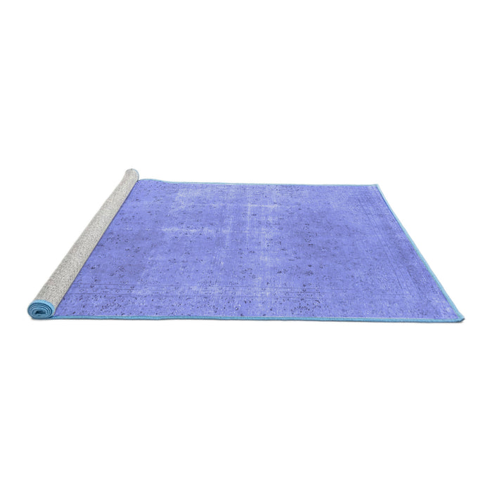 Sideview of Machine Washable Abstract Blue Modern Rug, wshabs858blu