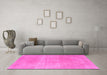 Machine Washable Abstract Pink Modern Rug in a Living Room, wshabs858pnk