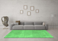 Machine Washable Abstract Emerald Green Modern Rug, wshabs858emgrn